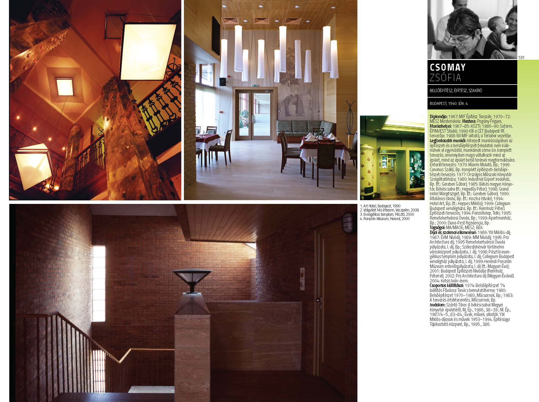 Csomay Zsófia - belsőépítész, építész, szakíró