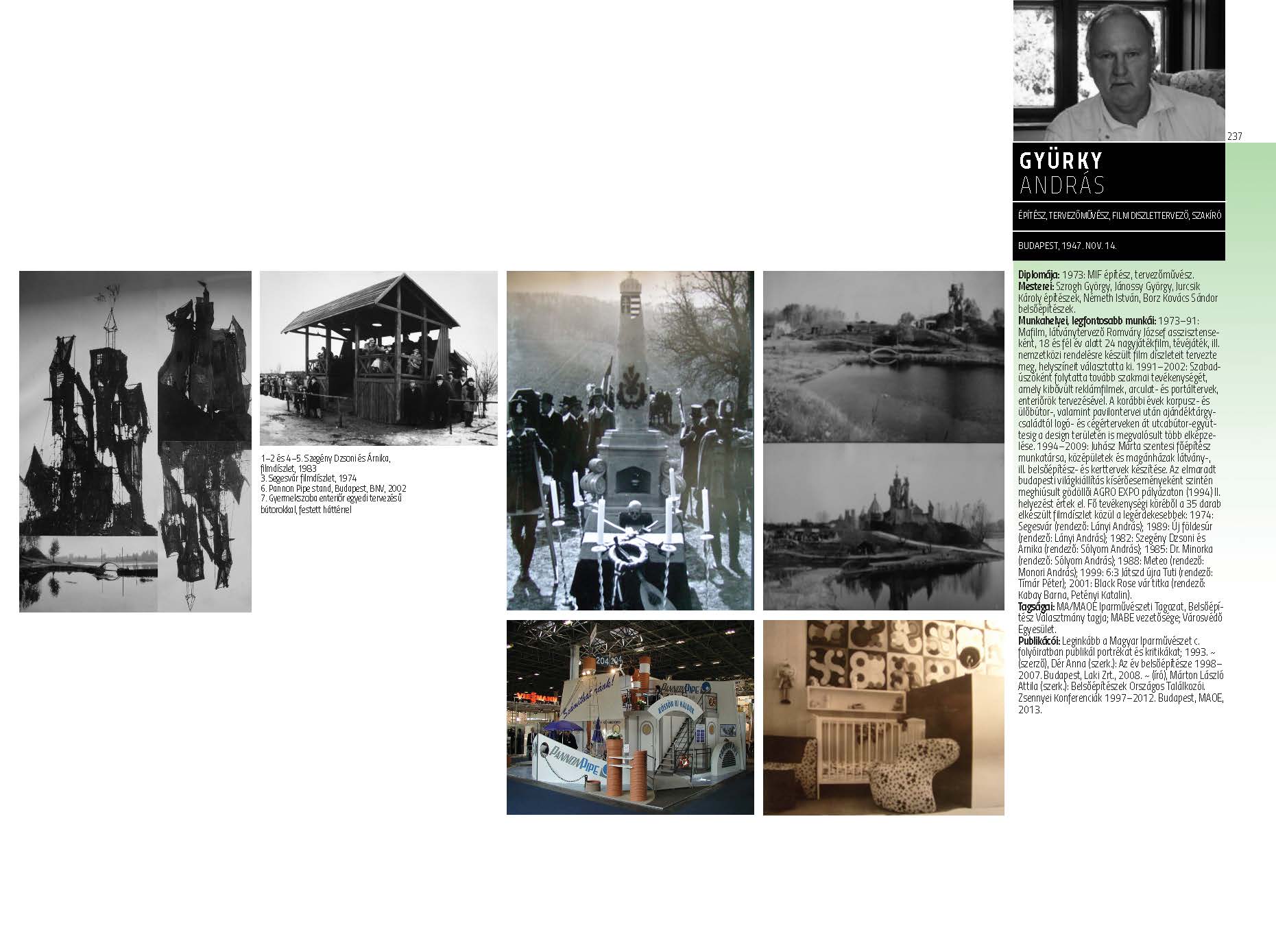 Gyürky András - építész, tervezőművész, film díszlettervező, szakíró