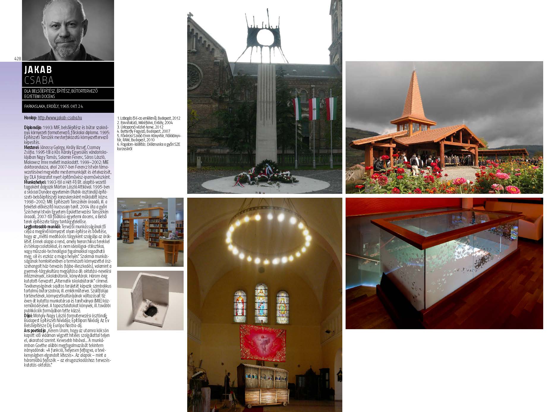 Jakab Csaba - belsőépítész, építész, bútortervező, egyetemi docens