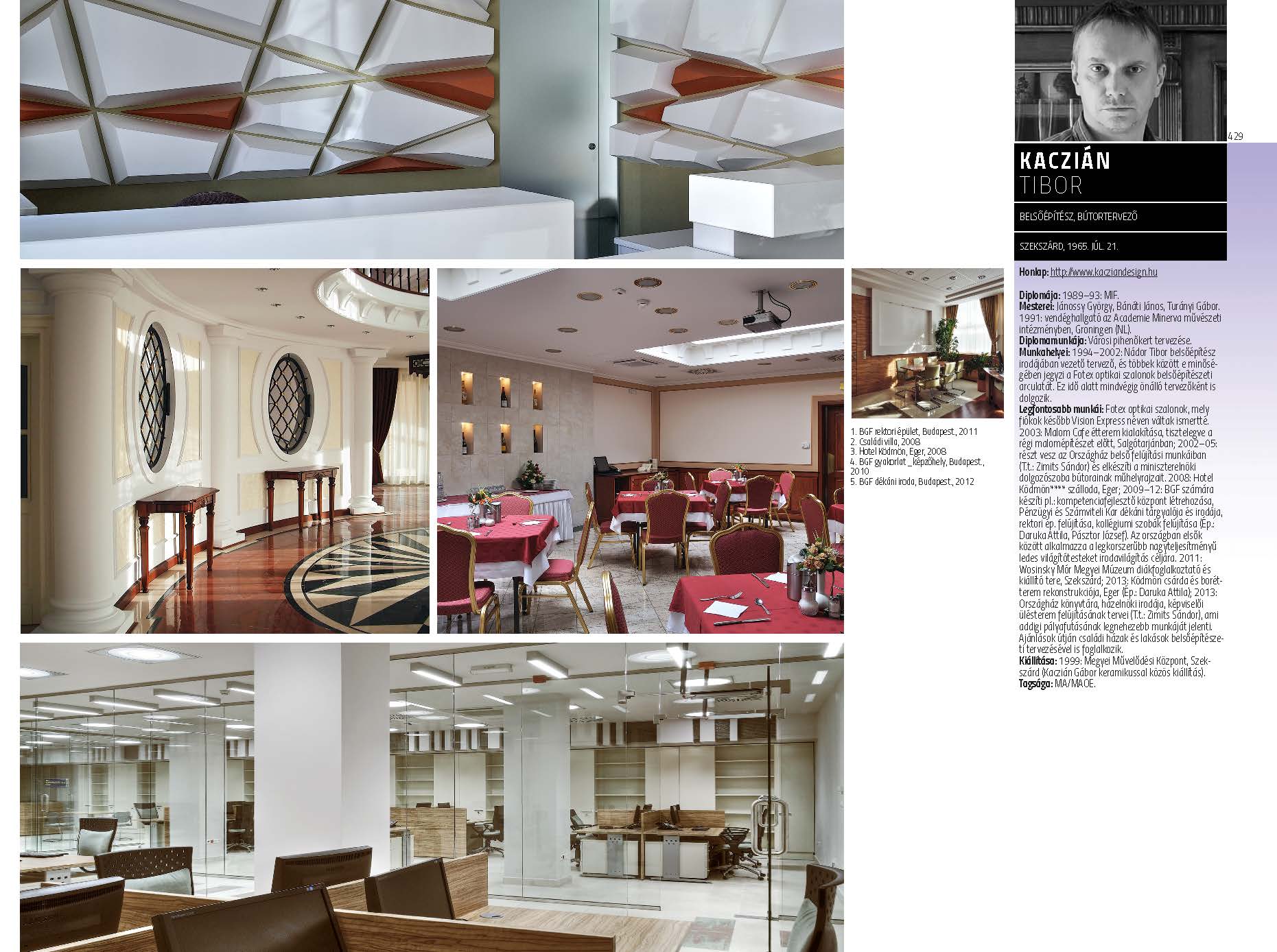 Kaczián Tibor - belsőépítész, bútortervező