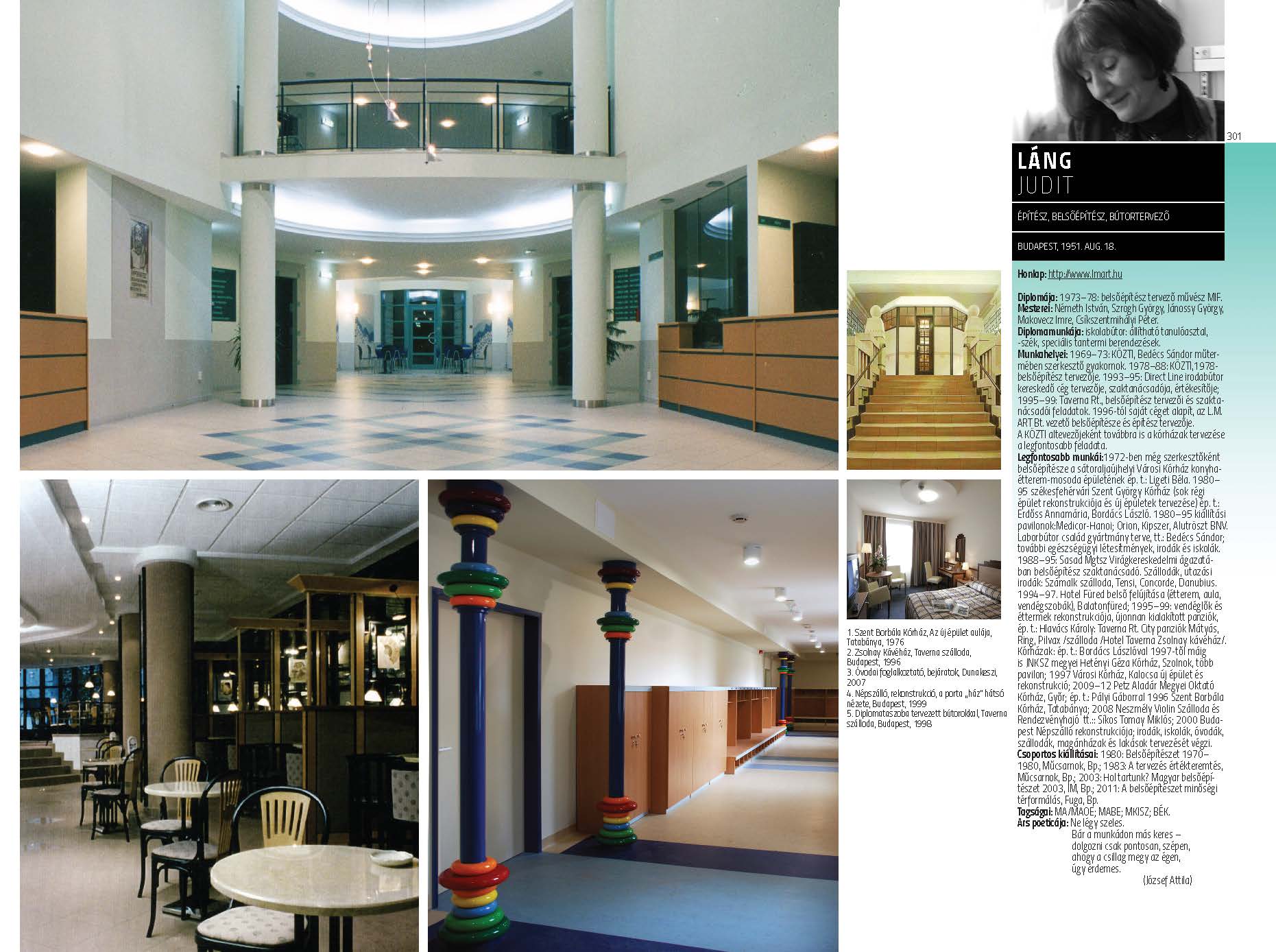 Láng Judit - építész, belsőépítész, bútortervező