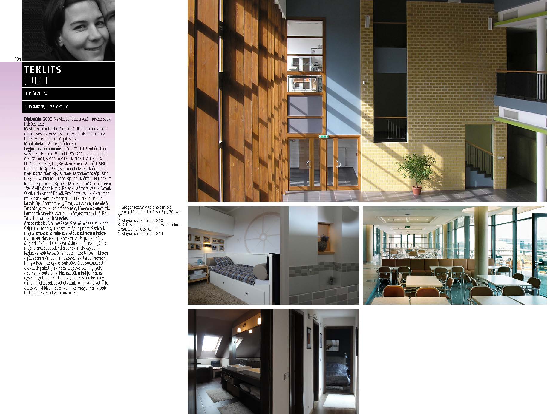 Teklits Judit - belsőépítész