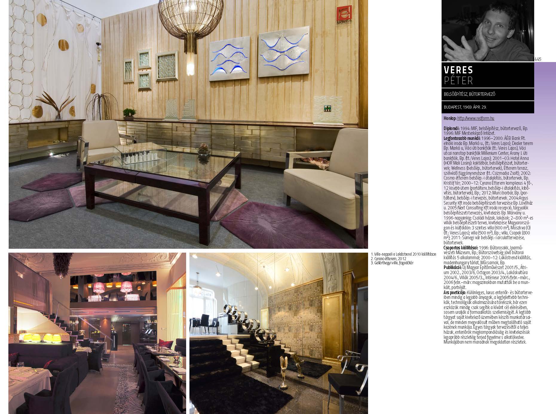 Veres Péter - belsőépítész, bútortervező
